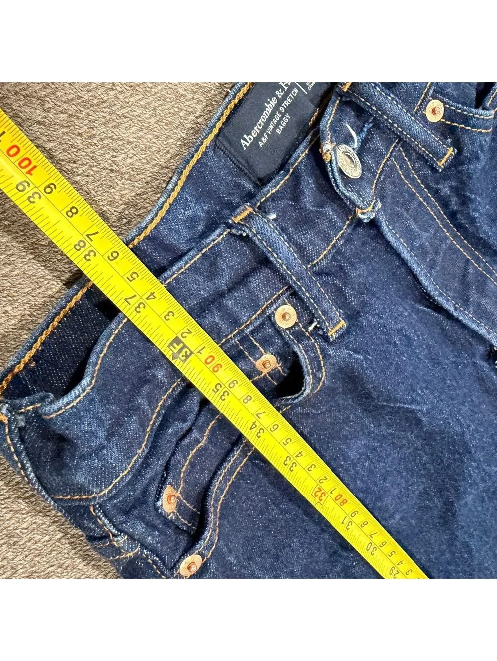 Abercrombie Fitch A&F Vintage Stretch Baggy Jeans Mens 28x30 Dark Wash